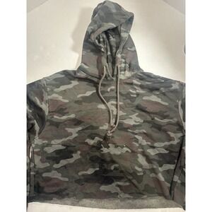 J.o & Co Hooded Crop Top Sweatshirt Camouflage Women's Size Medium